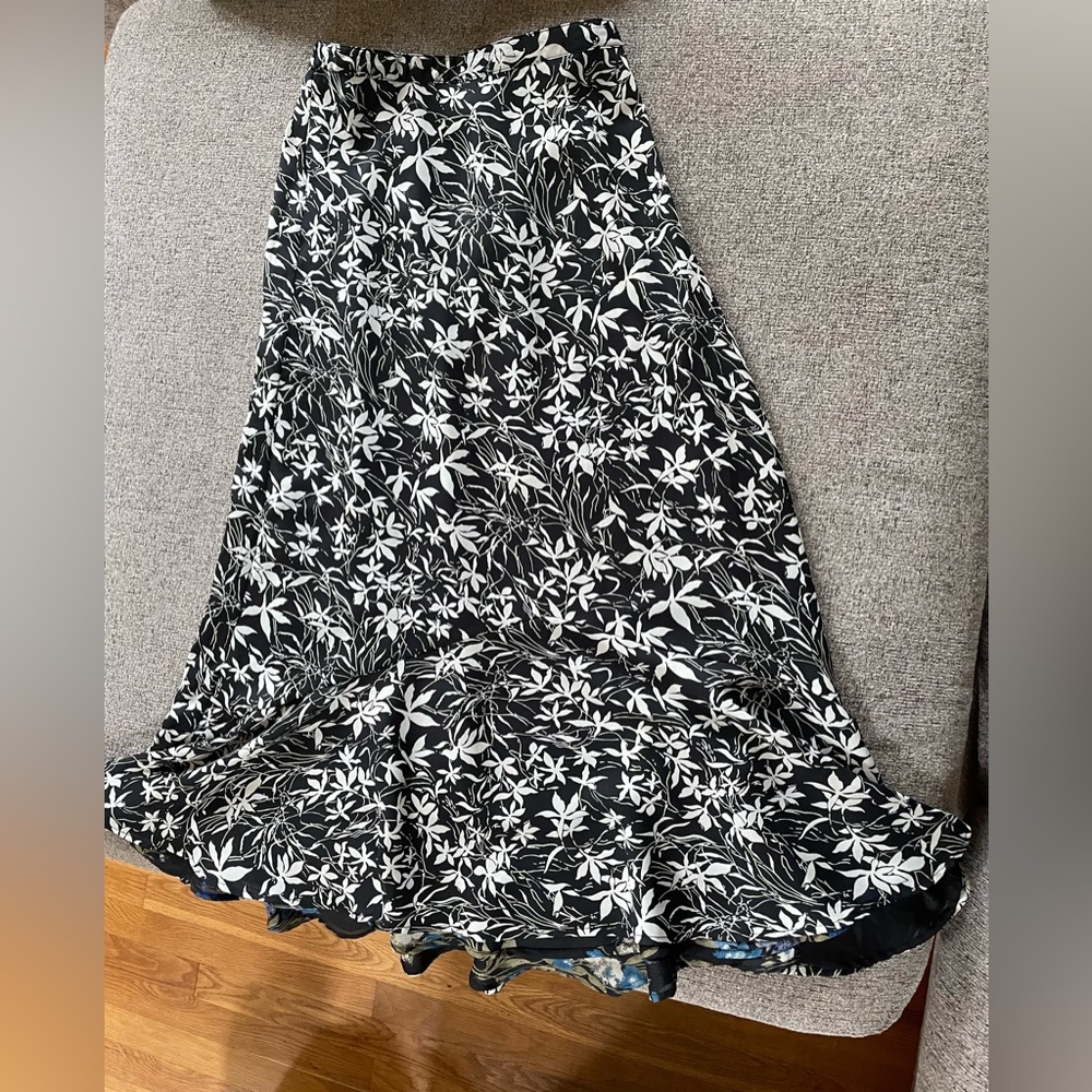 Vintage Reversible Maxi Skirt Floral Patterns